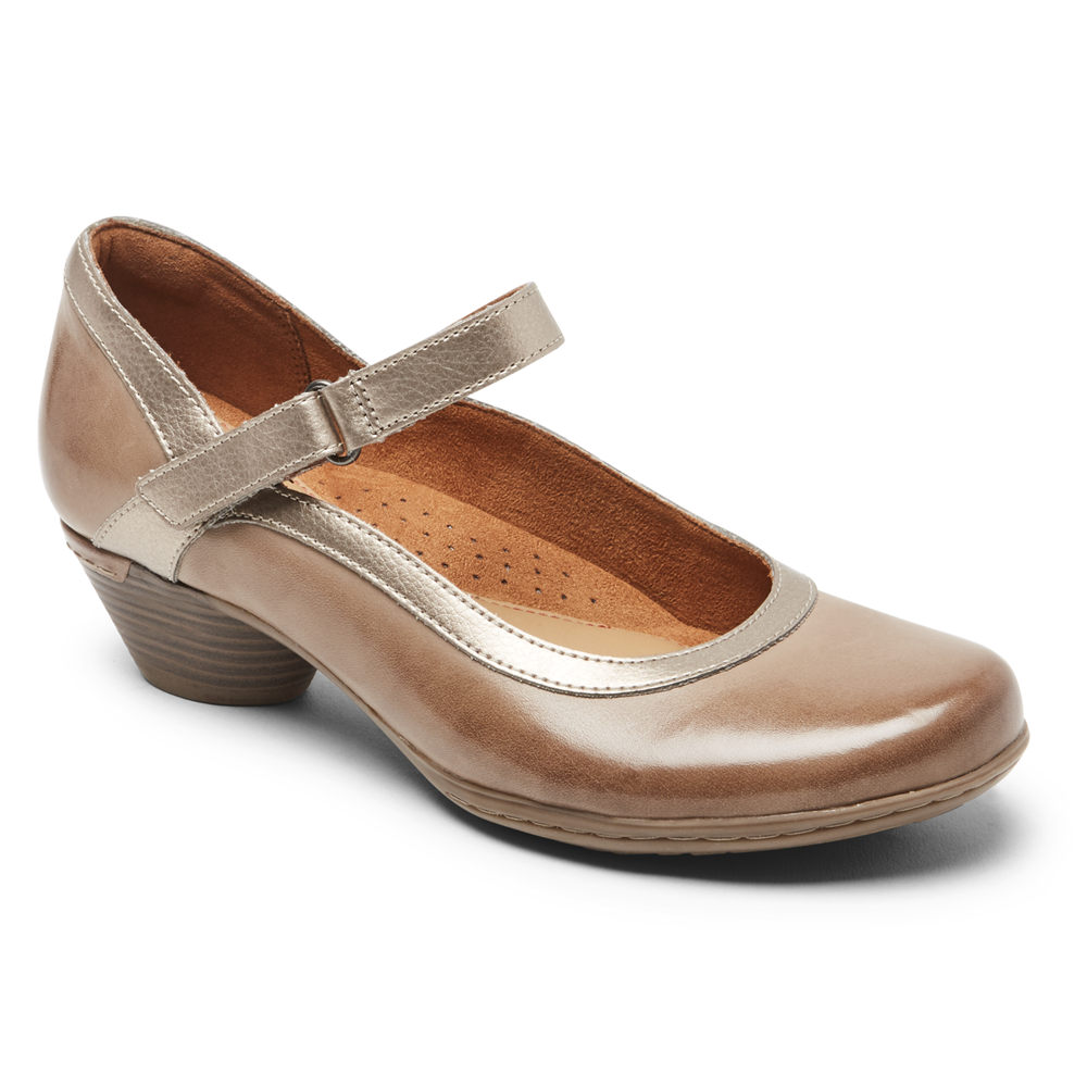 Sapatos Frouxos Rockport Mulher Marrom - Cobb Hill Laurel Mary Jane - 51643TOLP